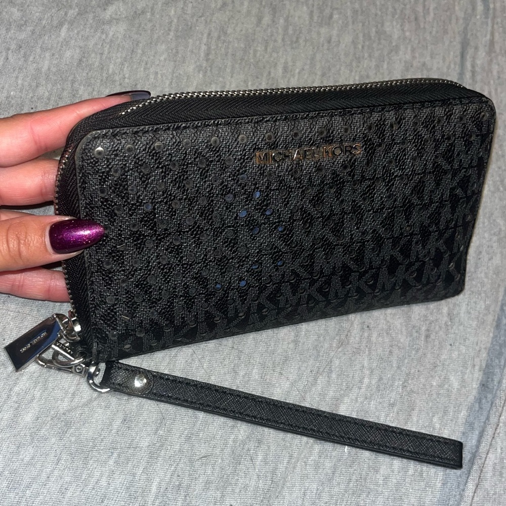 Michael Kors Black Logo Wristlet